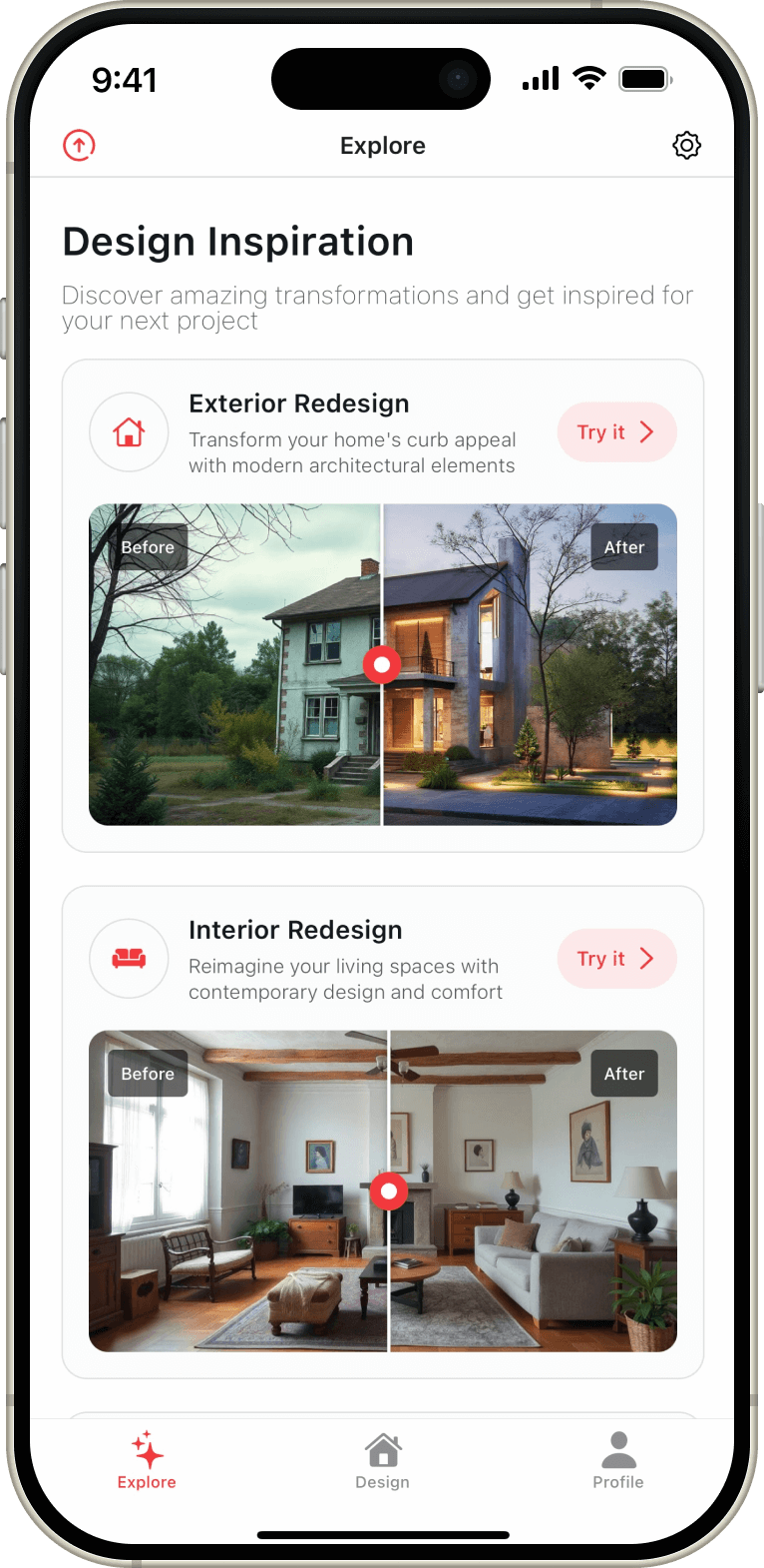 Home AI Design App Screenshot